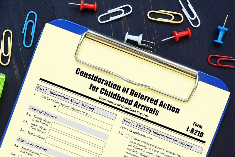 blank daca form I-821D on clipboard blank daca form I-821D on clipboard